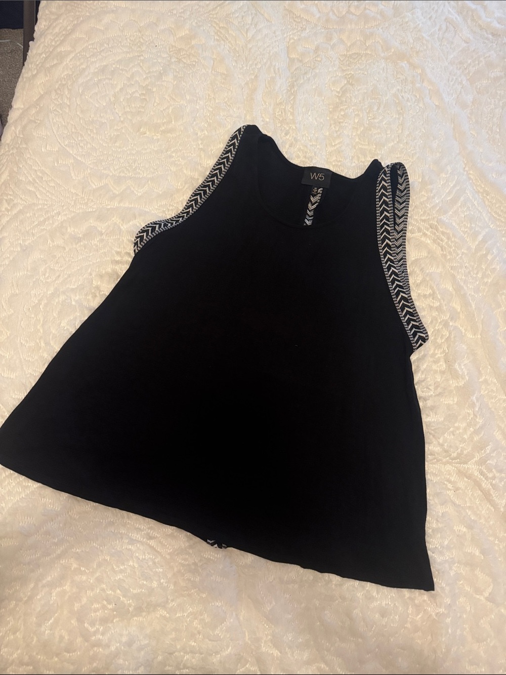 W5 Black Tank with Black-and-White Chevron Trim
